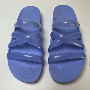 New Crocs Splash Glossy Strappy Sandal Moon Jelly Lavender Purple Women's Size 7